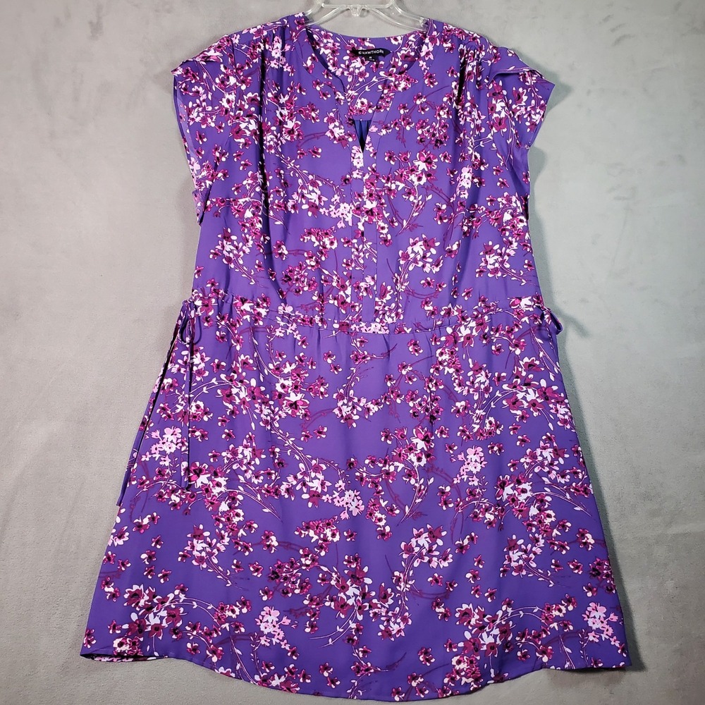 41 Hawthorn Dress Womens‎ 2X Purple Floral Cap Sleeve Cottagecore Prairie Church